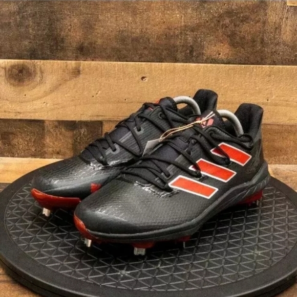 Adidas Adizero Afterburner 8 Metal Baseball Cleats Black Red H00976 Mens Size 13